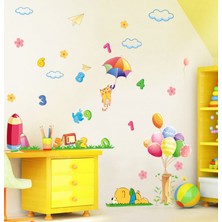 Crystal Kids Bebek Odası Renkli Dekoratif Sevimli Kedi Sayılar Duvar Sticker