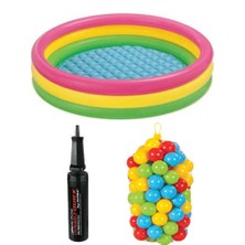 SmartFox Şişme Taban Oyun Havuzu + 100 Oyun Topu + Pompa