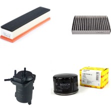 Bosch Filtre Bakım Seti Renault Symbol Iı 1.5 Dci 08-12 Dizel Hava + Yağ + Yakıt Filtre + Polen Sardes