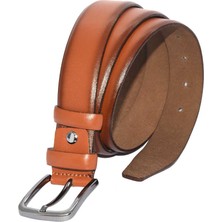 Süzer Taba Hakiki Deri Düz Renk 3.5 cm Klasik Kemer - 208-DÜZ