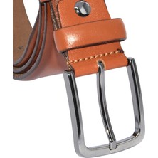 Süzer Taba Hakiki Deri Düz Renk 3.5 cm Klasik Kemer - 208-DÜZ