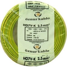Öznur 2,5 mm2 Nyaf H07V-K Bakır Kablo 100 m Sarı