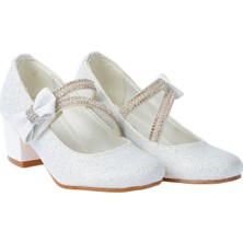 Kiko Kids Aisha Kum Simli Günlük Kız Çocuk 4 Cm Topuklu Abiye Ayakkabı