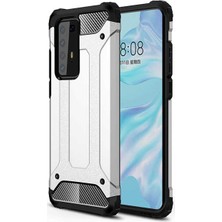 CoverZone Huawei P40 Kılıf Darbe Koruyucu Arka Kapak Zırh Gri