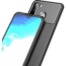 CoverZone Samsung Galaxy A11 Kılıf Karbon Delüx Tpu Silikon Dlx Kahverengi