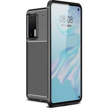 CoverZone Huawei P40 Kılıf Karbon Delüx Tpu Silikon Dlx Siyah