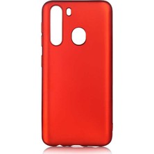 CoverZone Samsung Galaxy A11 Kılıf Kılıf Premier Silikon Arka Kapak Kılıf Kırmızı + 5d Temperli Cam