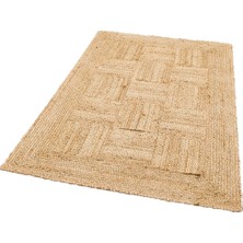 Eko Halı  Ech 06 Natural Jüt Halı El Dokuma Örgü Halı Hasır Jüt Kilim