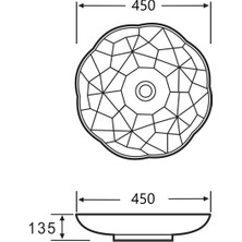 Lena E-5006A Tezgah Üstü Porselen Lavabo