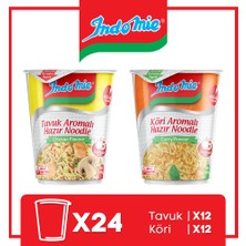 İndomie 24'lü Noodle Bardak Karma Koli(Köri-Tavuk)