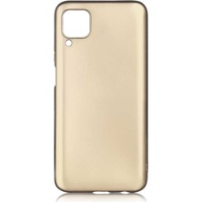 Tekno Grup Huawei P40 Lite Kılıf Mat Premium Silikon Kılıf + Cam Ekran Koruyucu Gold