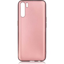 Tekno Grup Oppo Reno 3 Kılıf Mat Premium Silikon Kılıf + Cam Ekran Koruyucu Rose