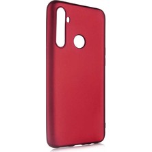 Tekno Grup Realme 6i Kılıf Mat Premium Silikon Kılıf + Cam Ekran Koruyucu Bordo