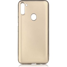 Tekno Grup Samsung Galaxy A11 Kılıf Mat Premium Silikon Kılıf + Tam Kaplayan 6D Nano Ekran Koruyucu Gold