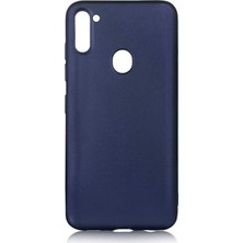 Tekno Grup Samsung Galaxy A11 Kılıf Mat Premium Silikon Kılıf + Tam Kaplayan 6D Nano Ekran Koruyucu Lacivert