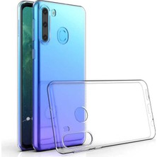 Tekno Grup Samsung Galaxy A21 Kılıf Darbe Emici Süper Silikon Kılıf + Tam Kaplayan 6D Nano Ekran Koruyucu Şeffaf