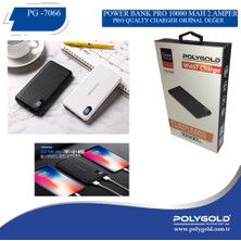 PolyGold PG7066 Hızlı Şarj 2.1 Amper Göstergeli 10.000 mAh Powerbank