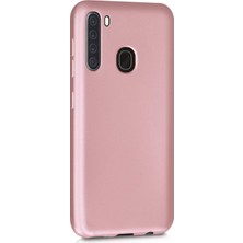 Microsonic Matte Silicone Samsung Galaxy A21 Kılıf Rose Gold