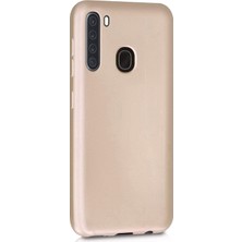 Microsonic Matte Silicone Samsung Galaxy A21 Kılıf Gold