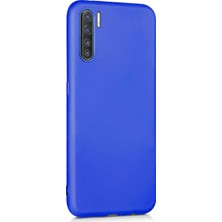 Microsonic Matte Silicone Oppo A91 Kılıf Mavi