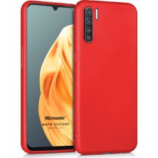 Microsonic Matte Silicone Oppo A91 Kılıf Kırmızı