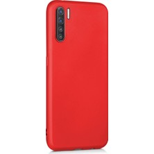 Microsonic Matte Silicone Oppo A91 Kılıf Kırmızı