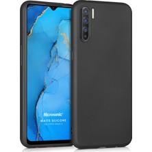 Microsonic Matte Silicone Oppo Reno 3 Kılıf Siyah