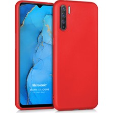 Microsonic Matte Silicone Oppo Reno 3 Kılıf Kırmızı