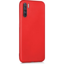 Microsonic Matte Silicone Oppo Reno 3 Kılıf Kırmızı