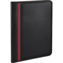 2K A4 Suni Deri Phone Fermuarlı Sekreter Blok Tablası Hesap Makinalı 100 Yaprak Siyah