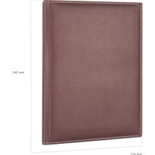 2K Çizgili Defter Diplomat 17 x 24 cm Bordo