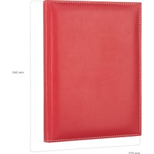 2K Çizgili Defter Diplomat 17 x 24 cm Kırmızı