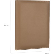 2K Çizgili Defter Diplomat 17 x 24 cm Vizon