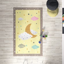 Mekta Home  Antialerjik Modern Çocuk Halısı Bulutlar ve Yıldızlar MKTH-021