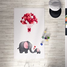 Mekta Home  Antialerjik Çocuk Halısı Kırmızı Fil MKTH-030