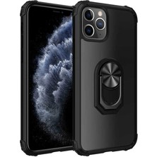 Tekno Grup Apple iPhone 11 Pro (5.8'') Kılıf Ultra Korumalı Yüzüklü Standlı Mola Kapak Siyah