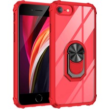 Tekno Grup Apple iPhone 7/8 Kılıf Ultra Korumalı Yüzüklü Standlı Mola Kapak Kırmızı