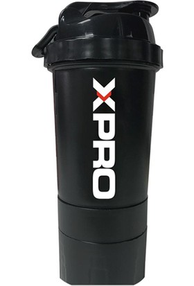 Xpro Nutrition 3 Bölmeli Shaker 500 ml Siyah