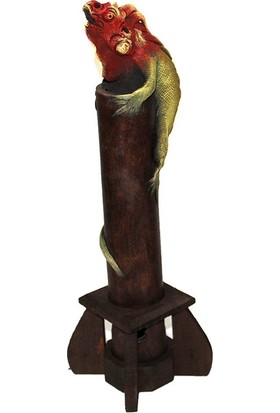 Original Buotique Ahşap Lüks Iguana Tütsülük 35 cm