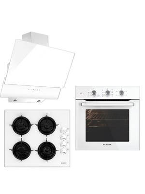 Kumtel Kristal Plus Beyaz Cam Ankastre (B66-SF2(MT) Fırın + 40 TAHDF Ocak + DA-6 835 Davlumbaz)