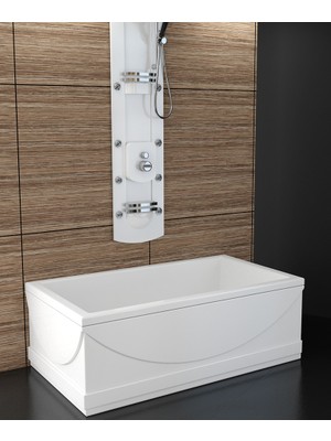 Sırduş Düz Küvet 110 x 80 x 55 Ön ve Yan Panel Sırduş Duşakabinsiz