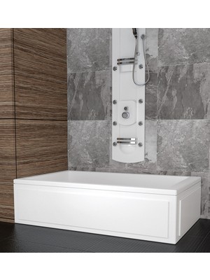 Sırduş Mini Düz Küvet 140 x 75 x 44 Ön ve Yan Panel Sırduş Duşakabinsiz