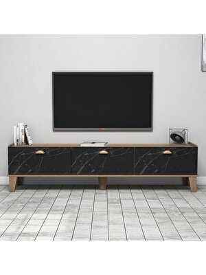 Bimossa E3630 Sümer Ceviz/mermer Tv Ünitesi Modern Görünüm