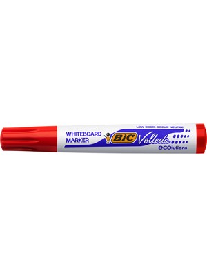 Bic Velleda 1701 Eco Yuvarlak Uçlu Beyaz Tahta Kalemi, Kırmızı 12'li Kutu