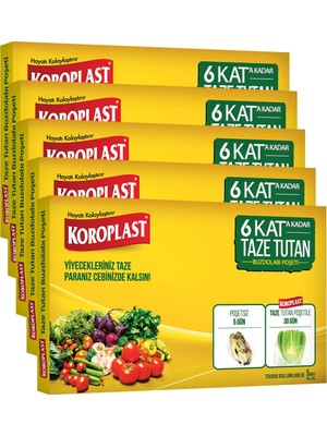 Koroplast Taze Tutan Buzdolabı Poşeti - 5'li