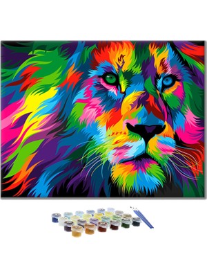 Sayılarla Boyama Seti -Renkli Aslan
