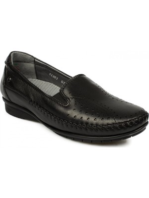 Forelli 51301 Z  Deri Comfort Siyah Kadın Ayakkabı