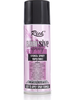 Rich Yapıştırıcı Sprey Stencil Uygulamaları İçin 200 Ml Yüzeylere Transfer Olmaz