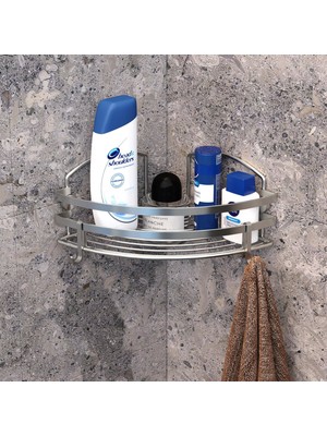 Tekno-tel TEK KATLI KANCALI BANYO KÖŞE RAFI PASLANMAZ INOX BK081H
