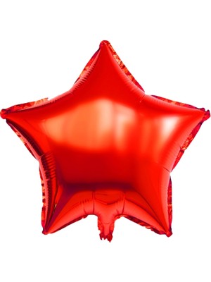 Süsle Bebek ve Parti Yıldız Folyo Balon, 45 cm - Kırmızı